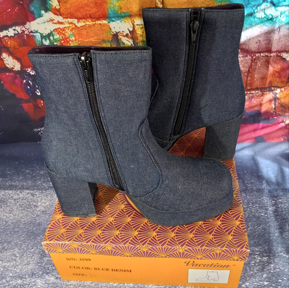 Dark Denim Booties
